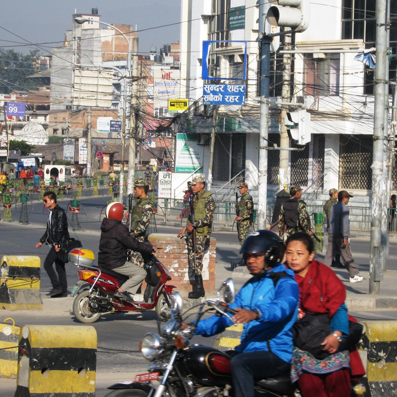 Nepal's traffic-less streets during the days leading up to the election.