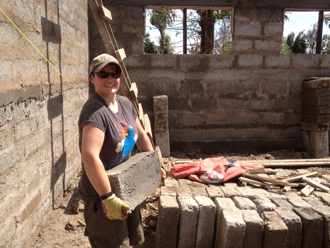 Sarah McArthur hard at work on a garden project