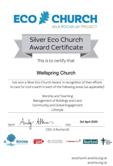 Wellspring Church Eco Award