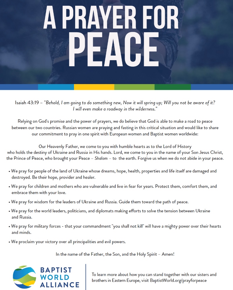 A prayer for peace BWA