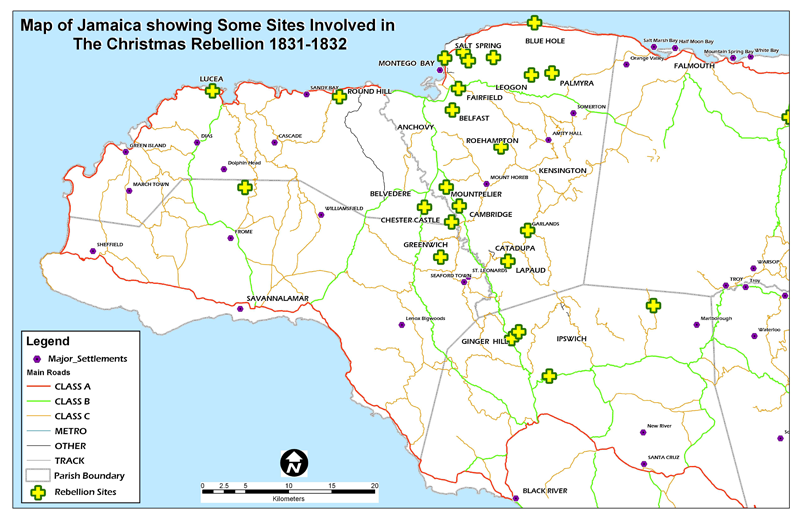 Maps-SamSharpe Rebellion Sites