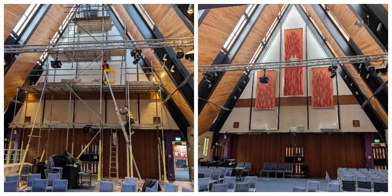 Worship area of Derby Urban Church during and after the work