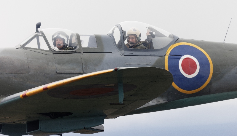 At 102, Jack Hemmings (right) flies a World War II Spitfire from London Biggin Hill. Photo Credit Jonathan Buckmaster