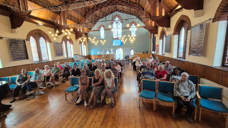 Around 40 people sat in the Baptist church at Heathfield in July