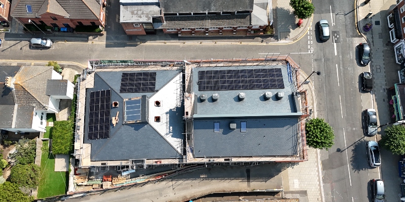 Christchurch Baptist Church aerial drone footage of building project