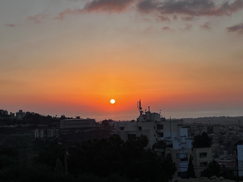 A sunset over the Lebanon skyline