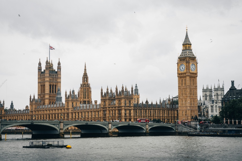 The Houses of Parliament, taken from the other side of the River Thames