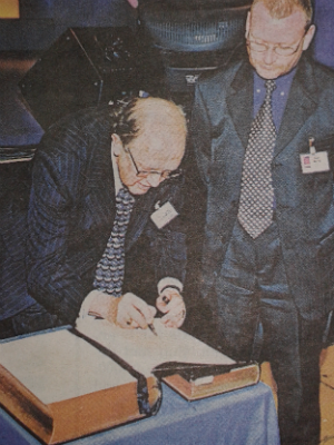 Graham signing Presidents Bibl